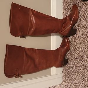 Over the knee Frye leather boots, size 7.5